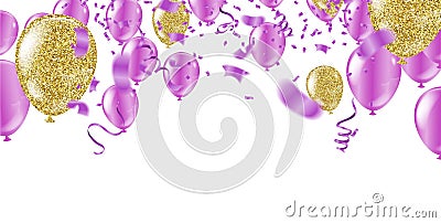Happy Birthday balloons Colorful celebration background eps Vector Illustration