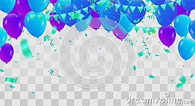 Happy Birthday balloons Colorful celebration background eps Vector Illustration