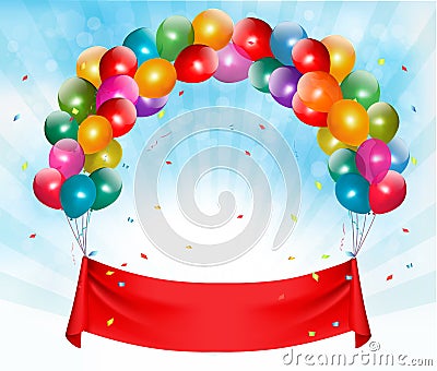 Happy birthday banner background. Vector Illustration