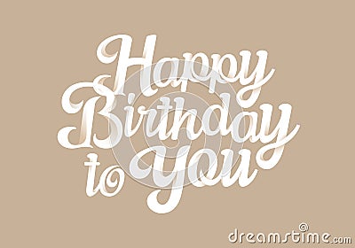 Happy Birthday beautiful 3d lettering design Vector Illustration