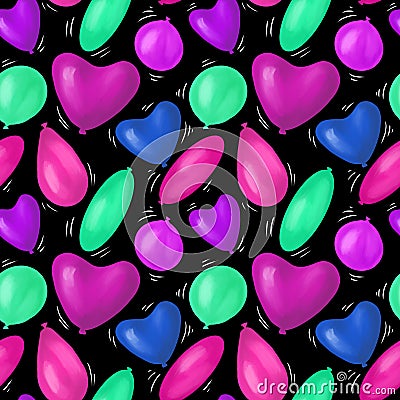 Happy birthday best seamless colorful balloon pattern Stock Photo