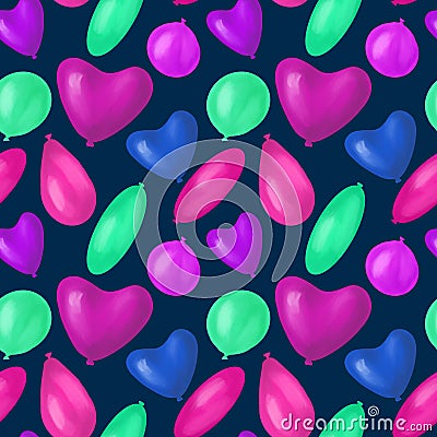 Happy birthday best seamless colorful balloon pattern Stock Photo