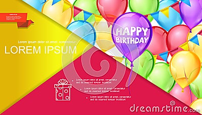 Happy Birthday Bright Concept Vector Illustration