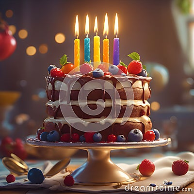 happy birthday-cake get a juicy look at this award winning photo in perfect composition Stock Photo