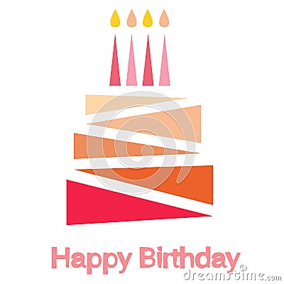 Happy Birthday Cake Vector Illustration