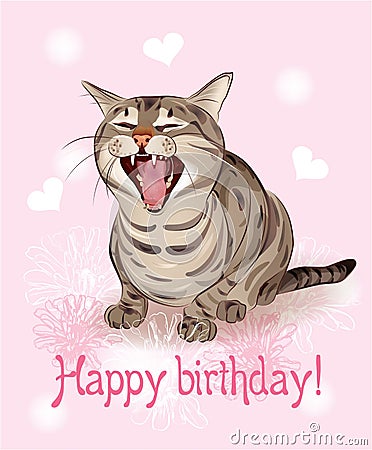 Happy birthday card. Vector Illustration