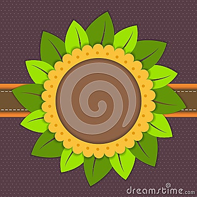 Happy Birthday Card With Abstract Sunflower Vector Illustration