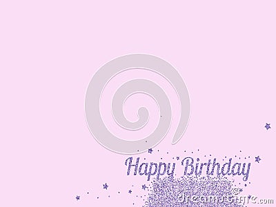 Happy birthday card background decoration border snowflakes glitter Stock Photo