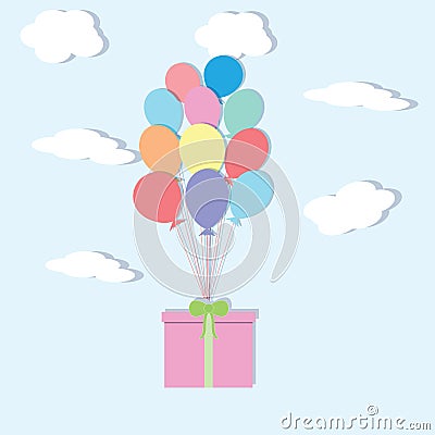 Happy birthday card with balloons Vector Illustration