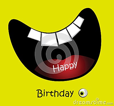 Happy Birthday Card big smile funny Stock Photo