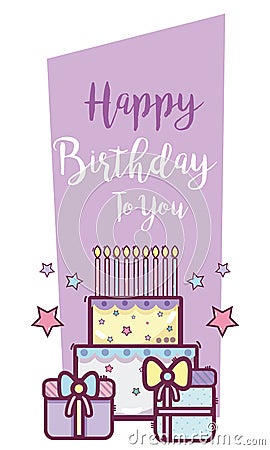 Happy birthday card Vector Illustration