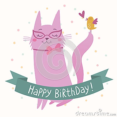 Happy Birthday card Vector Illustration