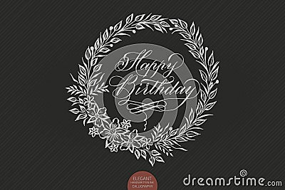 Happy birthday card with floral background artwork. Elegant ornate floral background. Floral background and elegant Vector Illustration