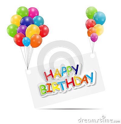 Happy Birthday Card Vector Illustration Vector Illustration