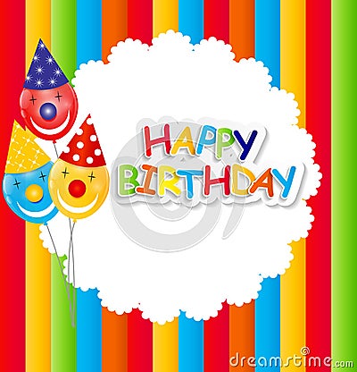 Happy Birthday Card Vector Illustration Vector Illustration