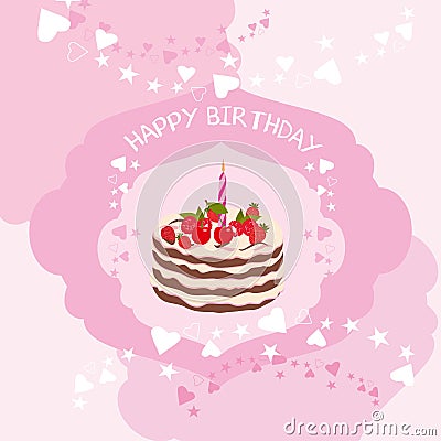Happy Birthday card vector set Vector Illustration