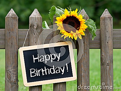 Happy Birthday Chalkboard Sign Stock Photo