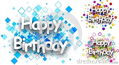 Happy birthday color backgrounds. Vector Illustration