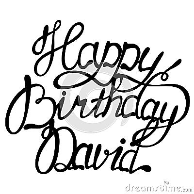 Happy birthday David lettering Vector Illustration