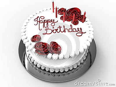 Happy birthday festive cake Cartoon Illustration