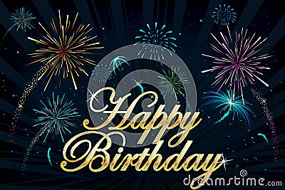 Happy Birthday Firework Vector Illustration