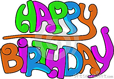 Happy birthday graffiti Vector Illustration