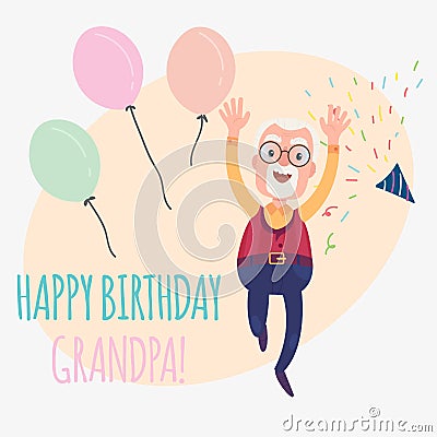 Happy birthday grandfather Vector Illustration