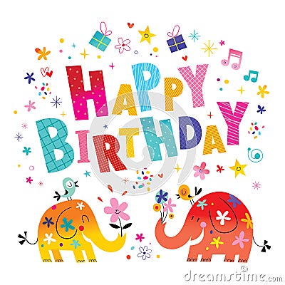 Happy birthday greeting card Vector Illustration