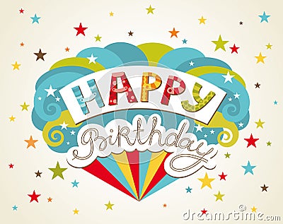 Happy birthday greeting card Vector Illustration