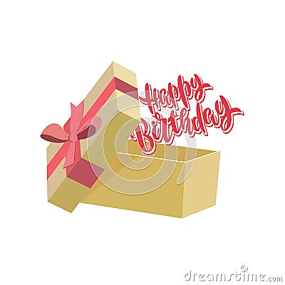 Happy Birthday greeting card with lettering design Vector Illustration