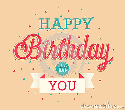 Happy Birthday greeting card. Vector Illustration