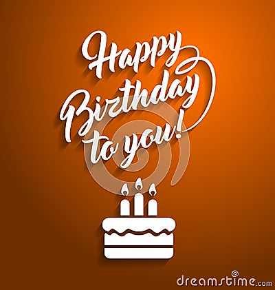 Happy birthday greeting lettering text. Vector Illustration