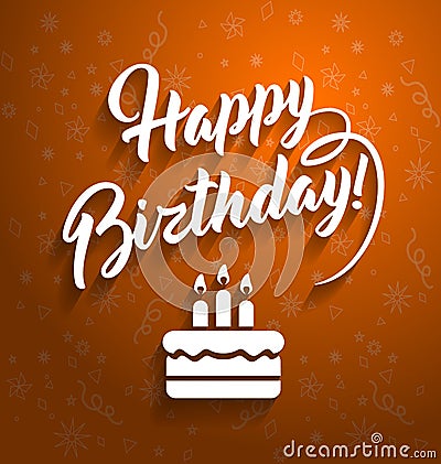 Happy birthday greeting lettering text. Vector Illustration