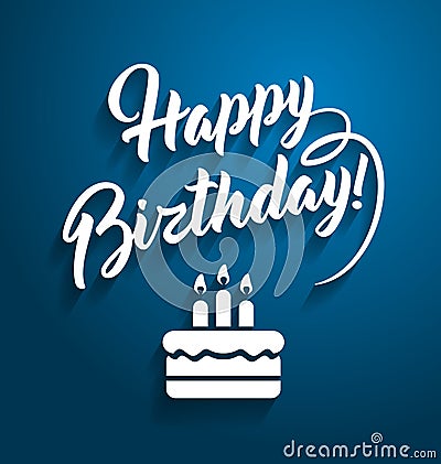 Happy birthday greeting lettering text. Vector Illustration