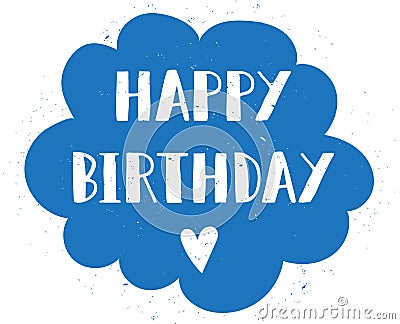 Happy Birthday Hand Drawn Calligraphy Pen Brush Vector Vector Illustration