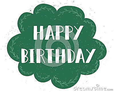 Happy Birthday Hand Drawn Calligraphy Pen Brush Vector Vector Illustration