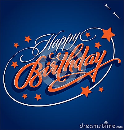 HAPPY BIRTHDAY hand lettering (vector) Vector Illustration