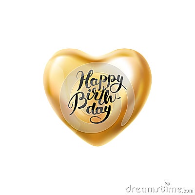 Happy birthday Heart balloon Vector Illustration
