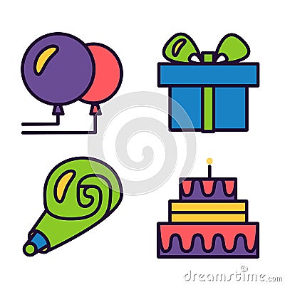 Happy Birthday And Keep Calm Vector Illustration