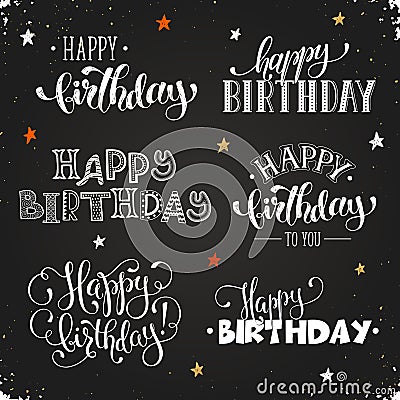 Happy birthday lettering Vector Illustration