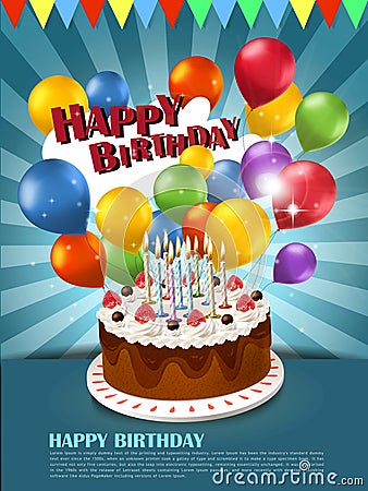 Happy Birthday Poster Stock Vector - Image: 42847685