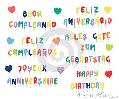 Happy birthday quotes Vector Illustration