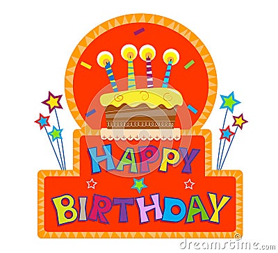 Happy Birthday Sign Vector Illustration