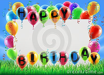 Happy Birthday Sign Vector Illustration