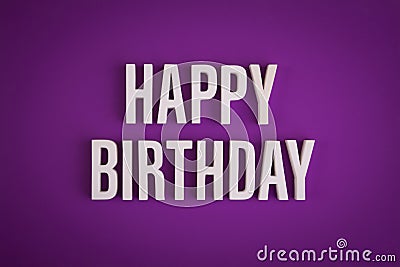 Happy Birthday sign lettering on colored background Stock Photo