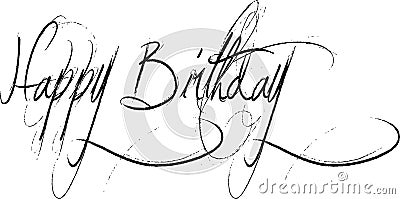 Happy birthday text message Vector Illustration