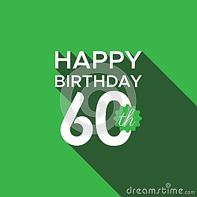 Happy birthday 60th logo vector Vector Illustration