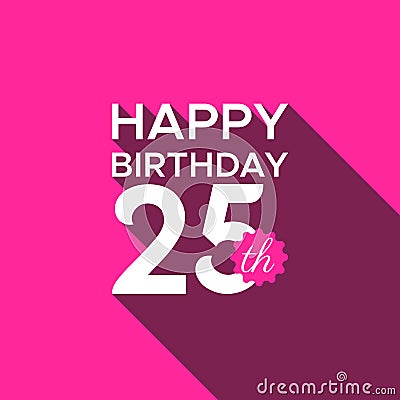 Happy birthday 25th logo vector Vector Illustration