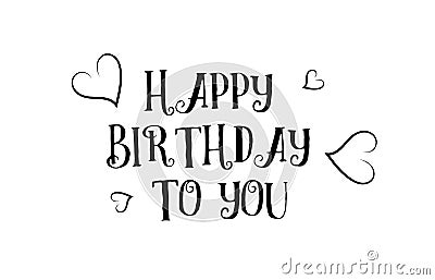 happy birthday to you love quote logo greeting card poster design Vector Illustration