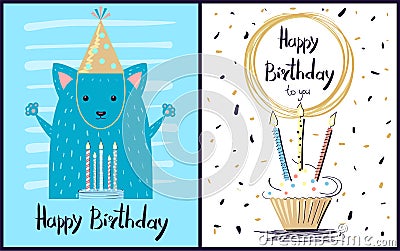 Happy Birthday to You Postcard Vector Illustration Vector Illustration